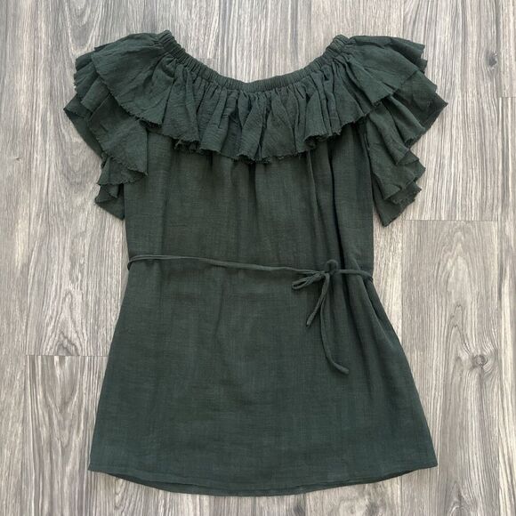 Sir The Label Revolve Chessa Strapless Ruffle Mini Dress Green Size US 4 - Picture 1 of 7